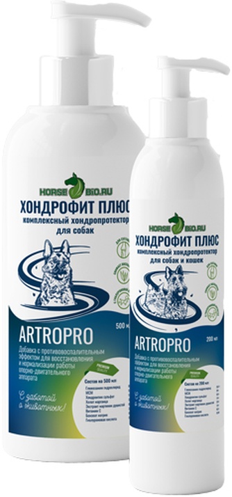 Кормовая добавка для собак мелких и средних пород ХОНДРОФИТ ПЛЮС artropro комплексный хондропротектор (500 мл)