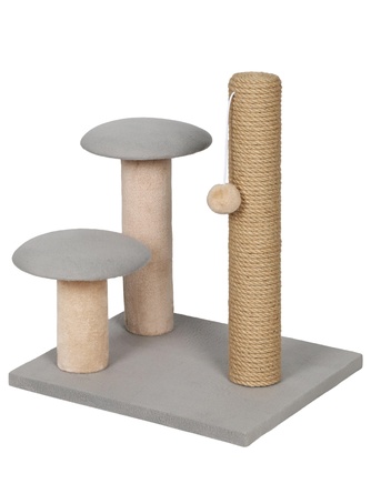 Когтеточка-столбик для кошек RICH BREED LOWCOST + 2 гриба, джут (35*32*40 см)