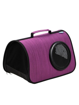 Сумка-переноска для кошек и собак RICH BREED MYJET иллюминатор/сетка, фиолетовая лайн (M/40*25*25 см)