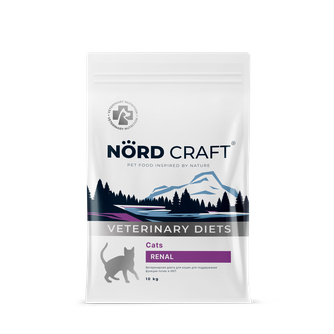 Корм сухой для кошек NORD CRAFT Cats Renal для поддержания функции почек и ХБП (10 кг)