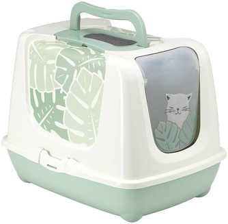 Туалет-домик для кошек MODERNA Trendy Cat - Райский Сад, с угольным фильтром (57*44*42 см)