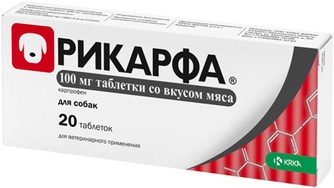 Таблетки для собак KRKA Рикарфа 100 мг со вкусом мяса (20 таб)
