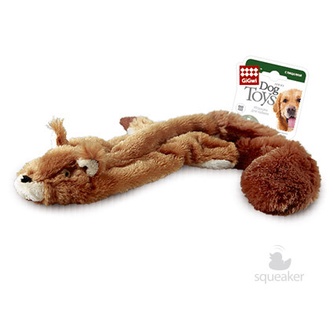 Игрушка для собак GIGWI Dog Toys Белка с пищалкой без набивки, меховая (61 см)