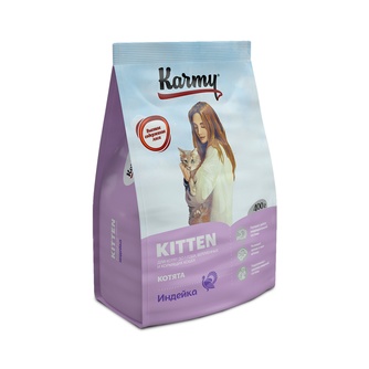Корм сухой для котят, беременных и кормящих кошек KARMY Kitten с индейкой (400 г)