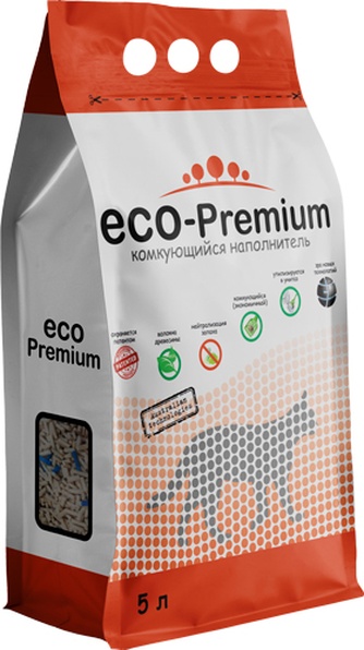 Наполнитель комкующийся древесный для кошек ECO-PREMIUM Blue (5 л)