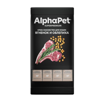 Лакомство для кошек ALPHAPET Superpremium Крем-лакомство Ягненок и облепиха (48 г)