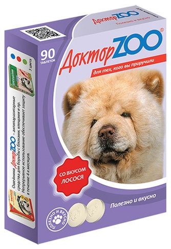 Кормовая добавка для собак ДОКТОР ZOO Таблетки лосось (90 таб)