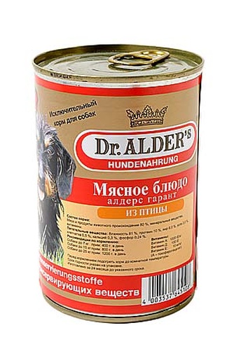 Корм влажный для собак DR.ALDER'S Garant Птица (410 г)