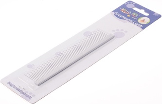 Расческа для кошек и собак HELLO PET профессиональная, хромированное покрытие, разнозубая, стальная (1,5-2*14,8 см)