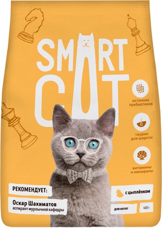 Корм сухой для котят SMART CAT цыпленок (400 г)