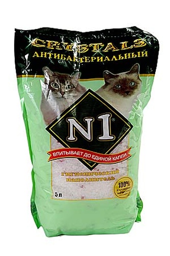 Наполнитель впитывающий силикагелевый для кошек №1 Crystals антибактериальный (5 л)