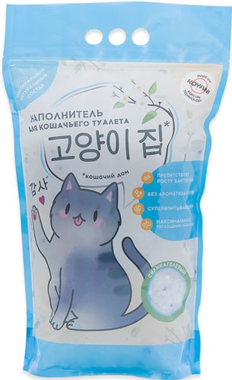 Наполнитель впитывающий силикагелевый для кошек KOYANI Кошачий дом (7 л)