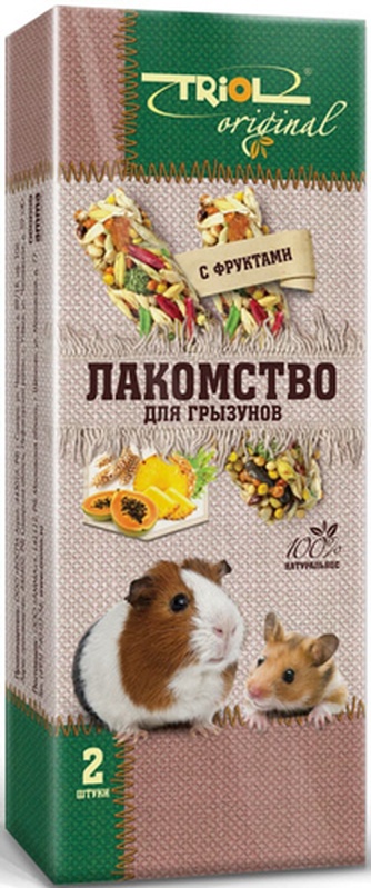 Лакомство для грызунов TRIOL Original Палочки с фруктами (2 шт)