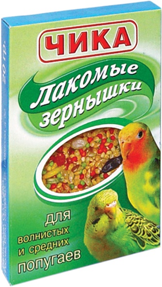 Кормовая добавка для средних и волнистых попугаев ЧИКА Лакомые зернышки Смесь (20 г)