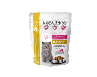 Корм сухой для котят до 1 года PROSHAPE Kitten для активного роста и гармоничного развития с цыпленком (350 г)