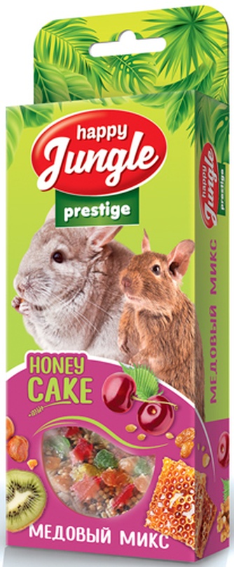 Лакомство для грызунов HAPPY JUNGLE Prestige Корзинка медовый микс (3 шт)
