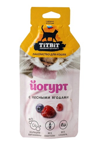 Лакомство для кошек TITBIT Йогурт лесные ягоды (15 г)