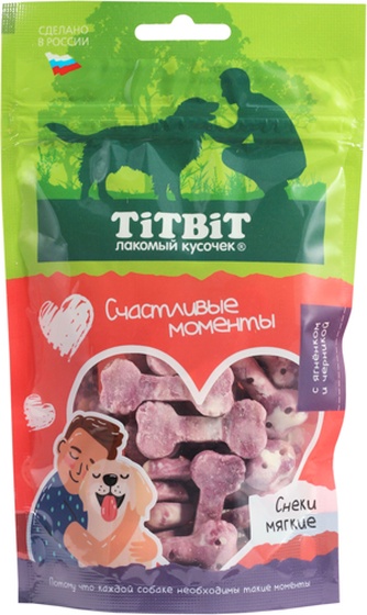 Лакомство для собак TITBIT Счастливые моменты снеки с ягненком и черникой (100 г)
