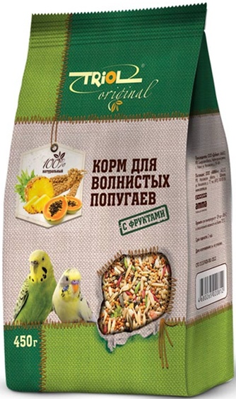 Корм для волнистых попугаев TRIOL Original с фруктами (0,45 кг)