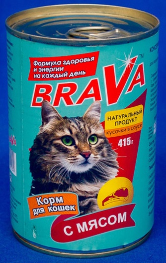 Корм влажный для кошек BRAVA Мясо (400 г)
