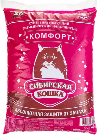 Наполнитель впитывающий опоковый для кошек СИБИРСКАЯ КОШКА Комфорт (20 л)