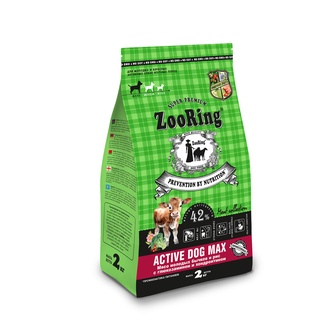 Корм сухой для активных собак крупных пород ZOORING Active Dog Мясо молодых бычков и рис с глюкозамином и хондроитином (2 кг)