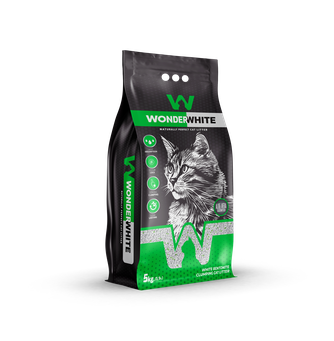 Наполнитель комкующийся бентонитовый для кошек WONDER WHITE Aloe Vera с алоэ вера (5 кг)