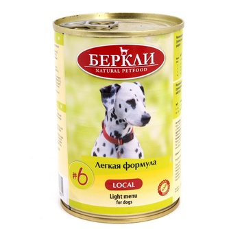 Корм влажный для собак BERKLEY Local №6 Легкая формула (400 г)