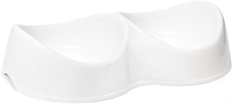 Миска для кошек и собак GAMMA Инь Ян двойная пластиковая белая (2*0,2 л)