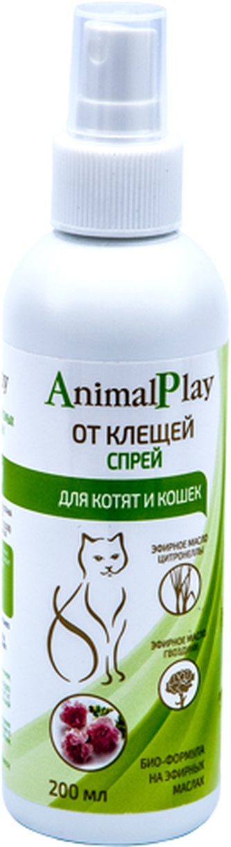 Спрей для котят и кошек ANIMAL PLAY от клещей (200 мл)