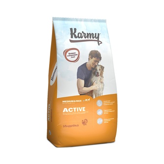 Корм сухой для собак средних и крупных пород KARMY Active Medium & Maxi с повышенным уровнем физической активности с индейкой (14 кг)