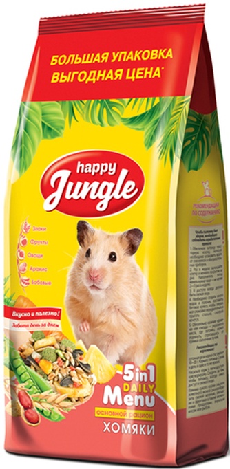 Корм сухой для хомяков HAPPY JUNGLE (0,9 кг)