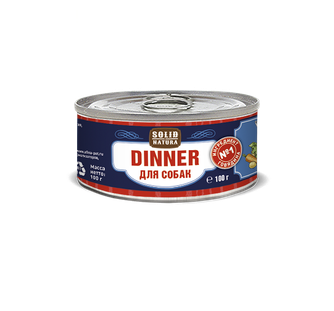 Корм влажный для собак SOLID NATURA ЦБ-00017500 DINNER фарш, говядина, беззерновой (100 г)