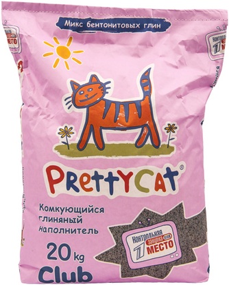 Наполнитель комкующийся бентонитовый для кошек PRETTY CAT Euro Mix CLUB (20 кг)