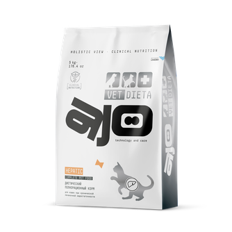Корм сухой для кошек AJO Vet Dieta Hepatic при хронической печеночной недостаточности (5 кг)