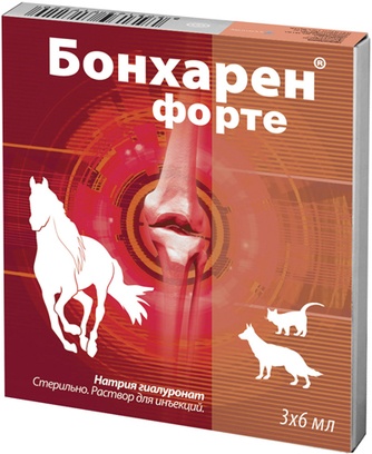 Раствор для собак и кошек БОНХАРЕН Форте для лечения заболеваний опорно-двигательного аппарата и офтальмологических заболеваний (3*6 мл)