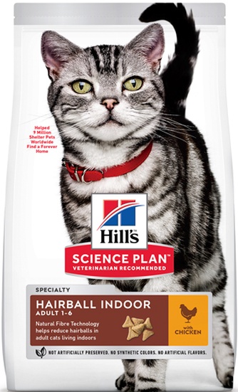 Корм сухой для кошек HILL'S Science Plan Hairball control вывод шерсти из желудка (10 кг)