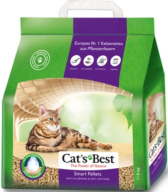 Наполнитель комкующийся древесный для кошек CAT'S BEST Smart Pellets (10 л/5 кг)