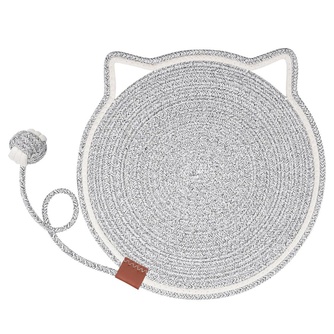 Когтеточка-коврик для кошек RICH BREED с хвостом, светло-серый (35см)