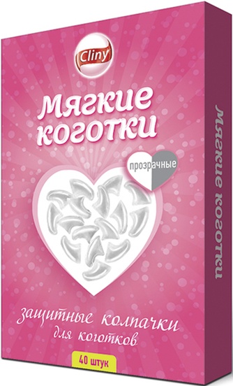 Коготки мягкие для кошек CLINY прозрачные (40 шт)