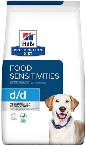 Корм сухой для собак HILL'S Prescription Diet Food Sensitivities D/D лечение пищевых аллергий с уткой и рисом (12 кг)