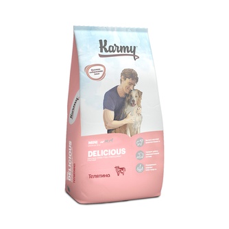 Корм сухой для собак мелких пород KARMY Delicious Mini привередливых в питании с телятиной (10 кг)