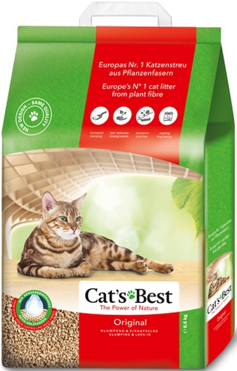Наполнитель комкующийся древесный для кошек CAT'S BEST Original (20 л/8,6 кг)