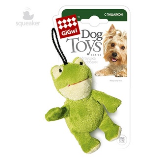Игрушка для собак GIGWI Dog Toys Лягушка с пищалкой зеленая (9 см)