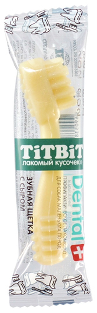 Лакомство для собак мелких пород мелких пород TITBIT Лакомый кусочек Dental+ Зубная щётка для чистки зубов сыр (13 г)