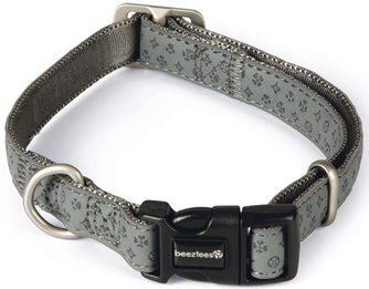 Ошейник нейлоновый для собак BEEZTEES Macleather искуственная кожа серый (2*50 см)