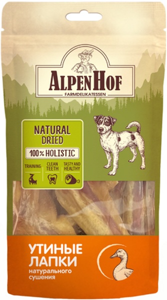 Лакомство для собак ALPENHOF Утиные лапки (50 г)