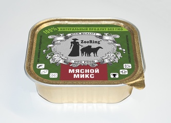 Корм влажный для собак ZOORING Мясной Микс Паштет (100 г)