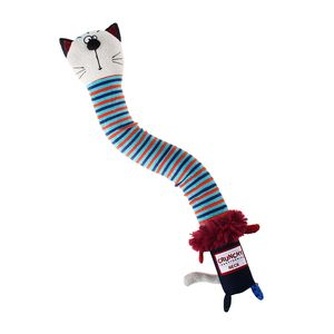 Игрушка для собак GIGWI Crunchy neck Кот с хрустящей шеей и пищалкой (28 см)