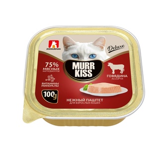Корм влажный для кошек ЗООГУРМАН Murr Kiss паштет Говядина ассорти (100 г)